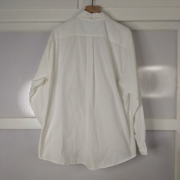 Tommy Hilfiger Soldi White Button Down Shirt 100% Cotton Size XL Embroidery - Picture 2 of 7